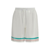 Casablanca White Silk Bermuda Shorts